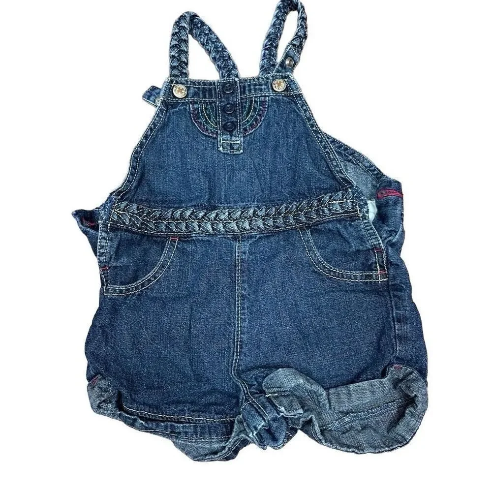 OshKosh B'gosh Bib Denim Shortalls Overalls Size 24 Months